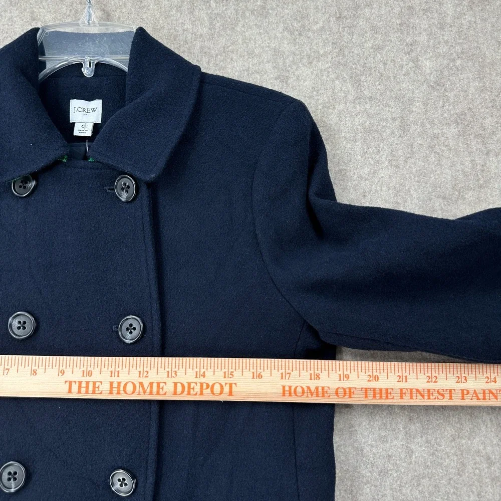 NWT J Crew Peacoat Jacket Womens 6‎ Navy Wool Blend Doubled Breasted Ladies - Picture 7 of 8